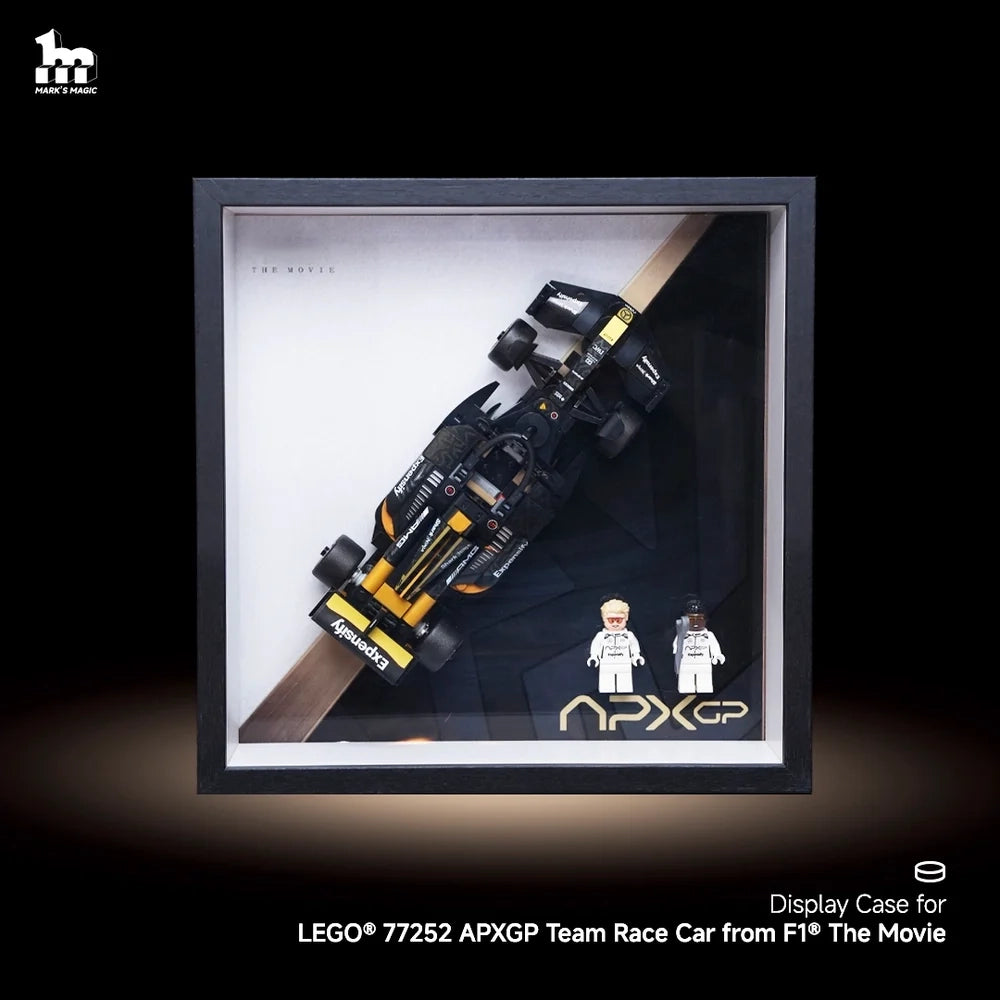 Display case for LEGO® 77252 APXGP Team Race Car from F1® The Movie.