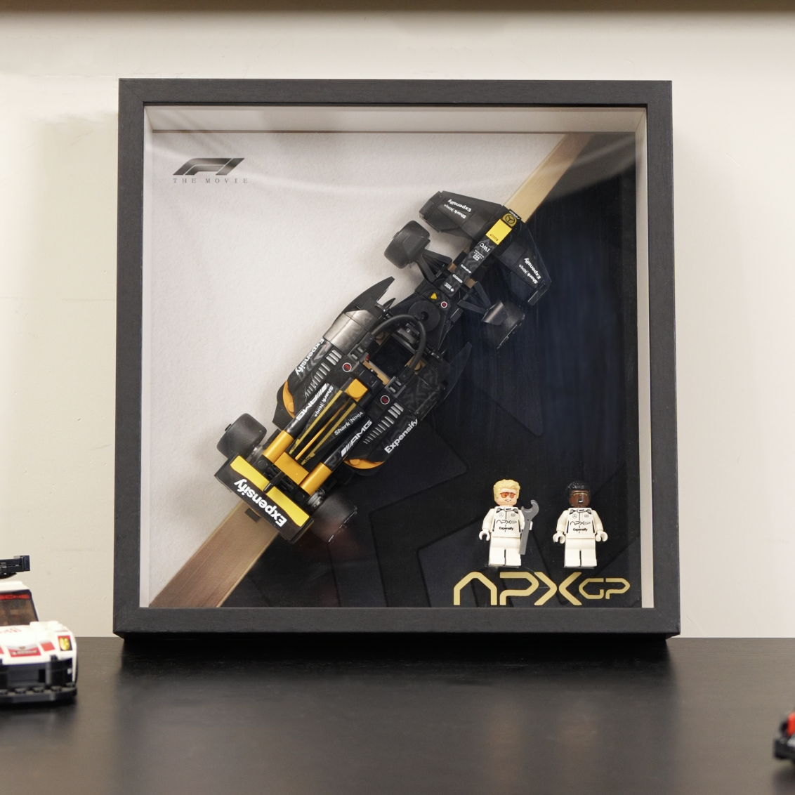 Display case for LEGO® 77252 APXGP Team Race Car from F1® The Movie.