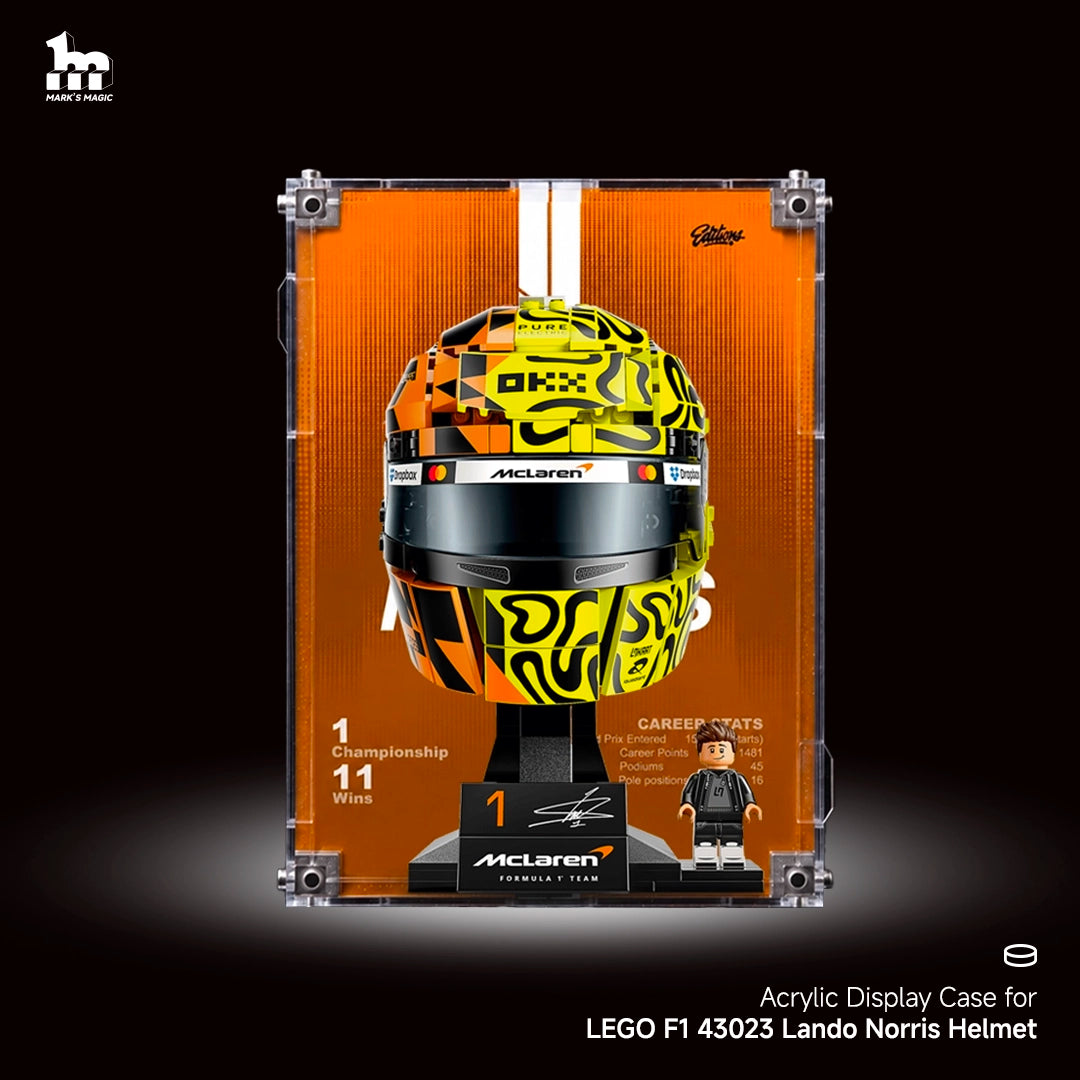 Wall mounted Display Case For LEGO® Editions F1 43023 Lando Norris Helmet
