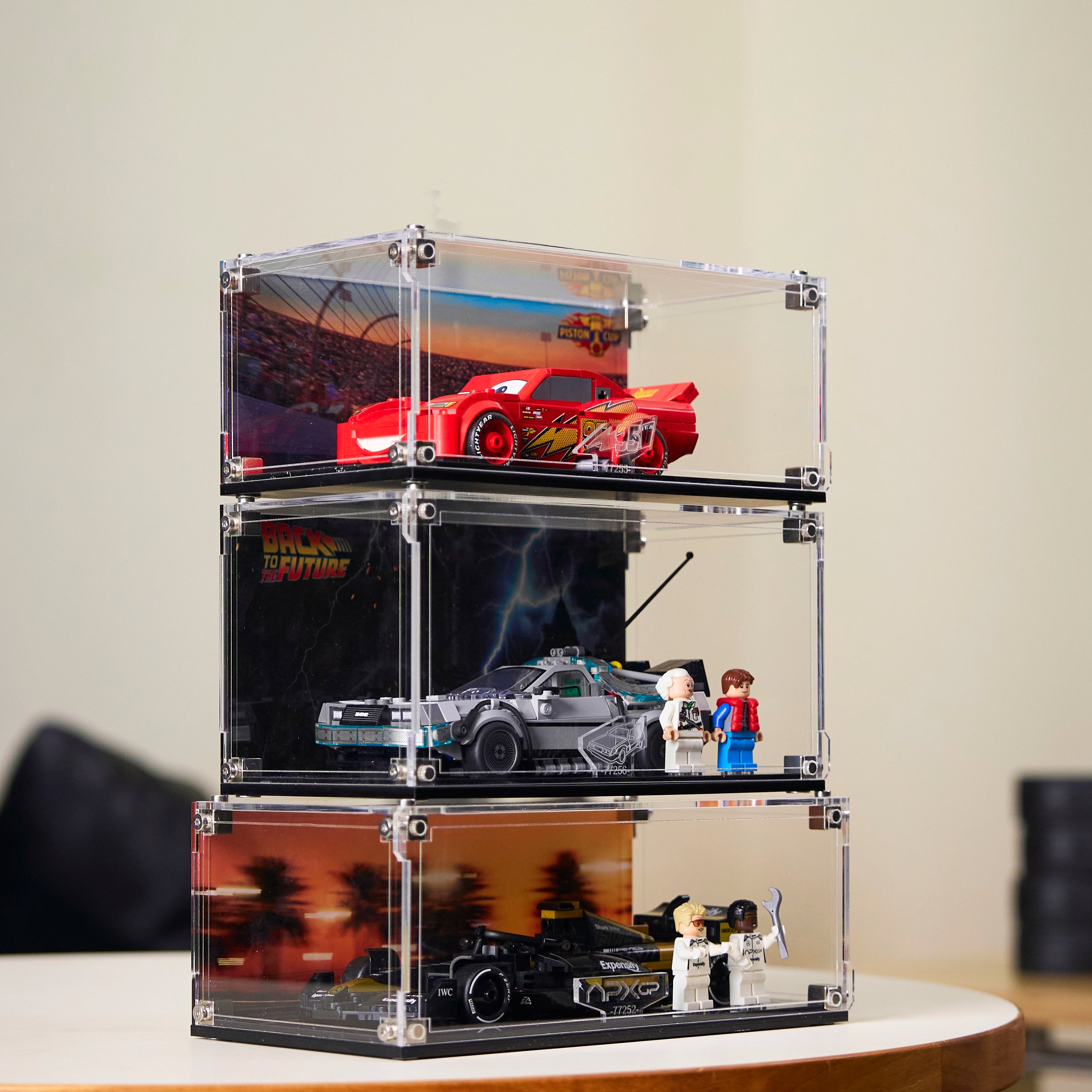 Display Acrylic Case Bundle for LEGO® Speed Champions Movie Cars- 3 Pack