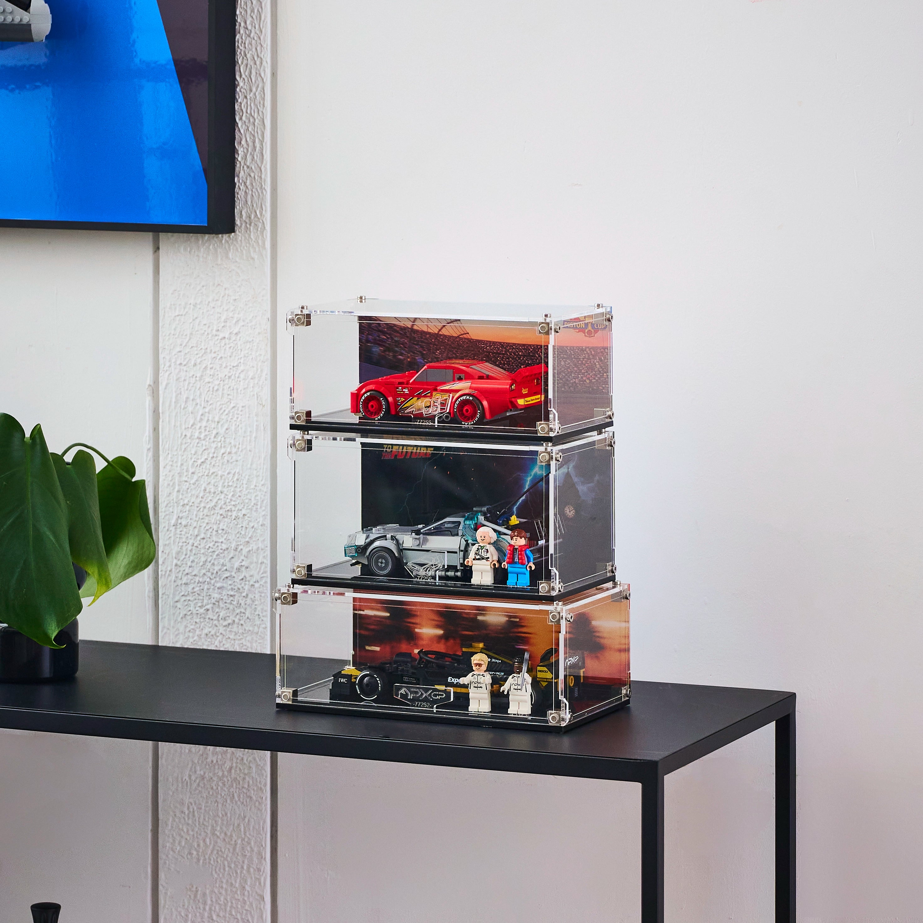 Display Acrylic Case Bundle for LEGO® Speed Champions Movie Cars- 3 Pack