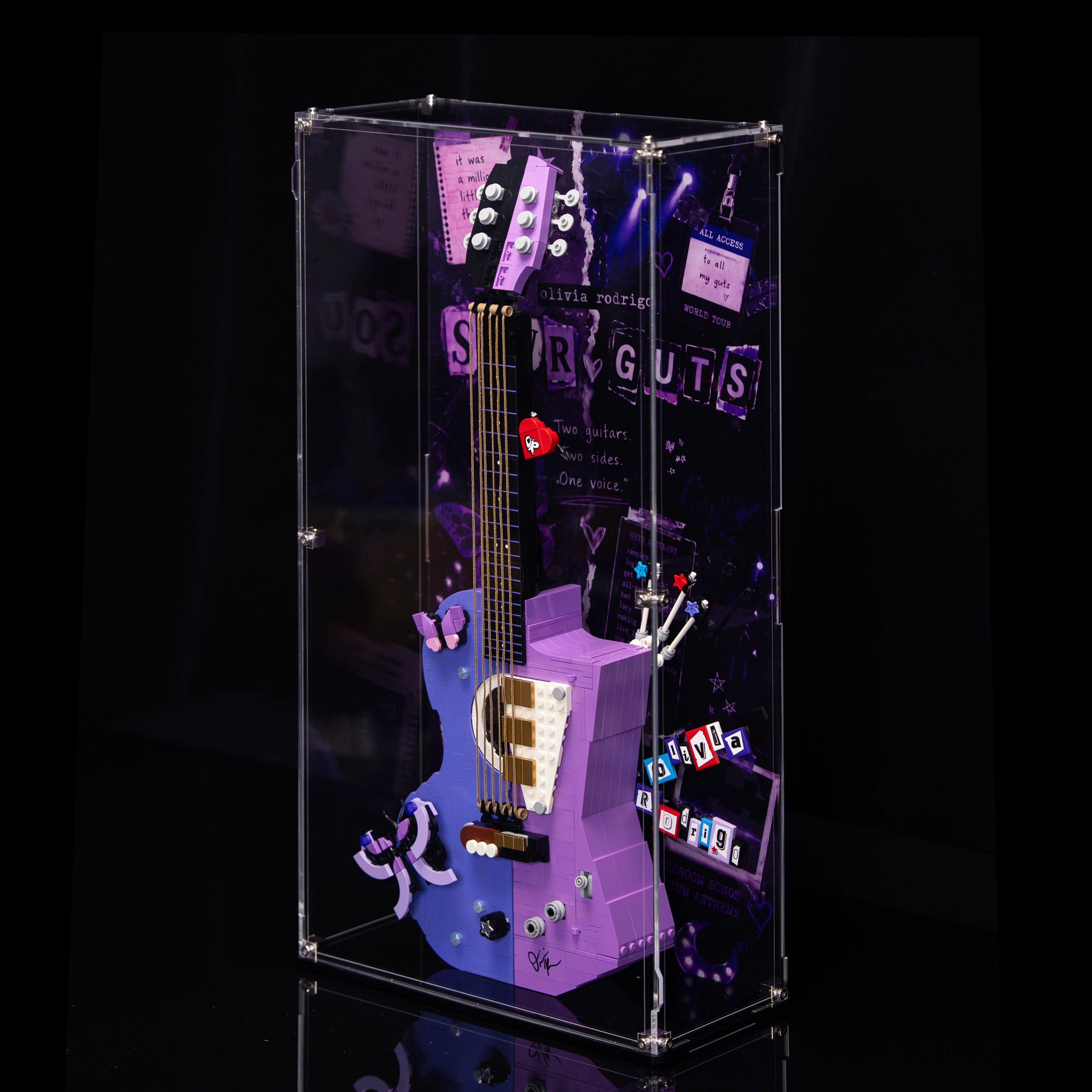 Acrylic Display Case For LEGO® Editions 43031 Olivia Rodrigo's Dual Guitar