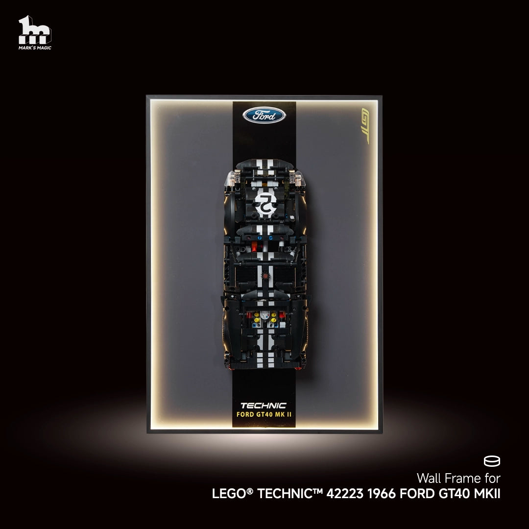 Wall Display frame for LEGO® Technic™ 42223 1966 Ford GT40 MKII Race Car Mid-Size Car