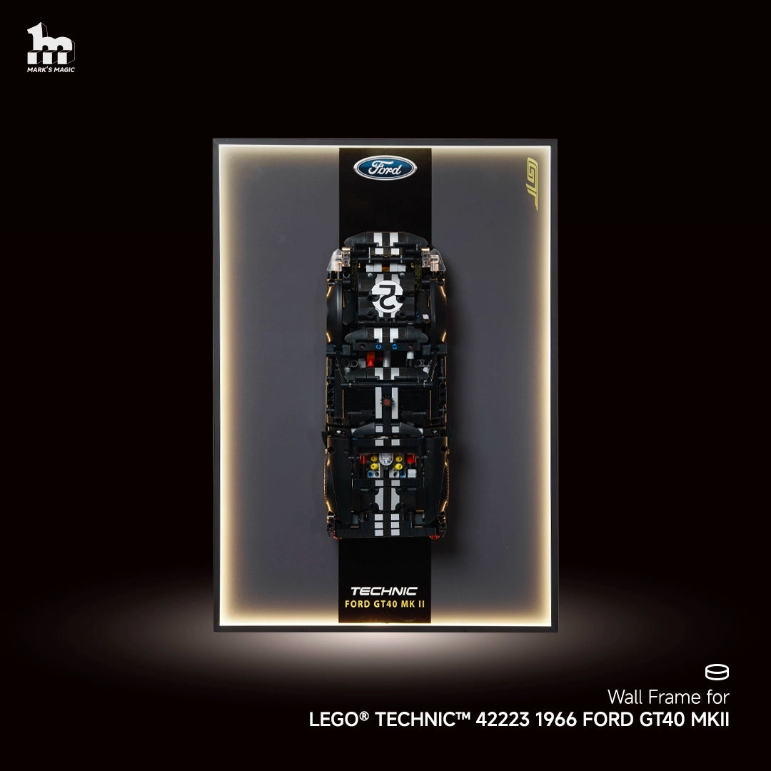 Wall Display frame for LEGO® Technic™ 42223 1966 Ford GT40 MKII Race Car Mid-Size Car
