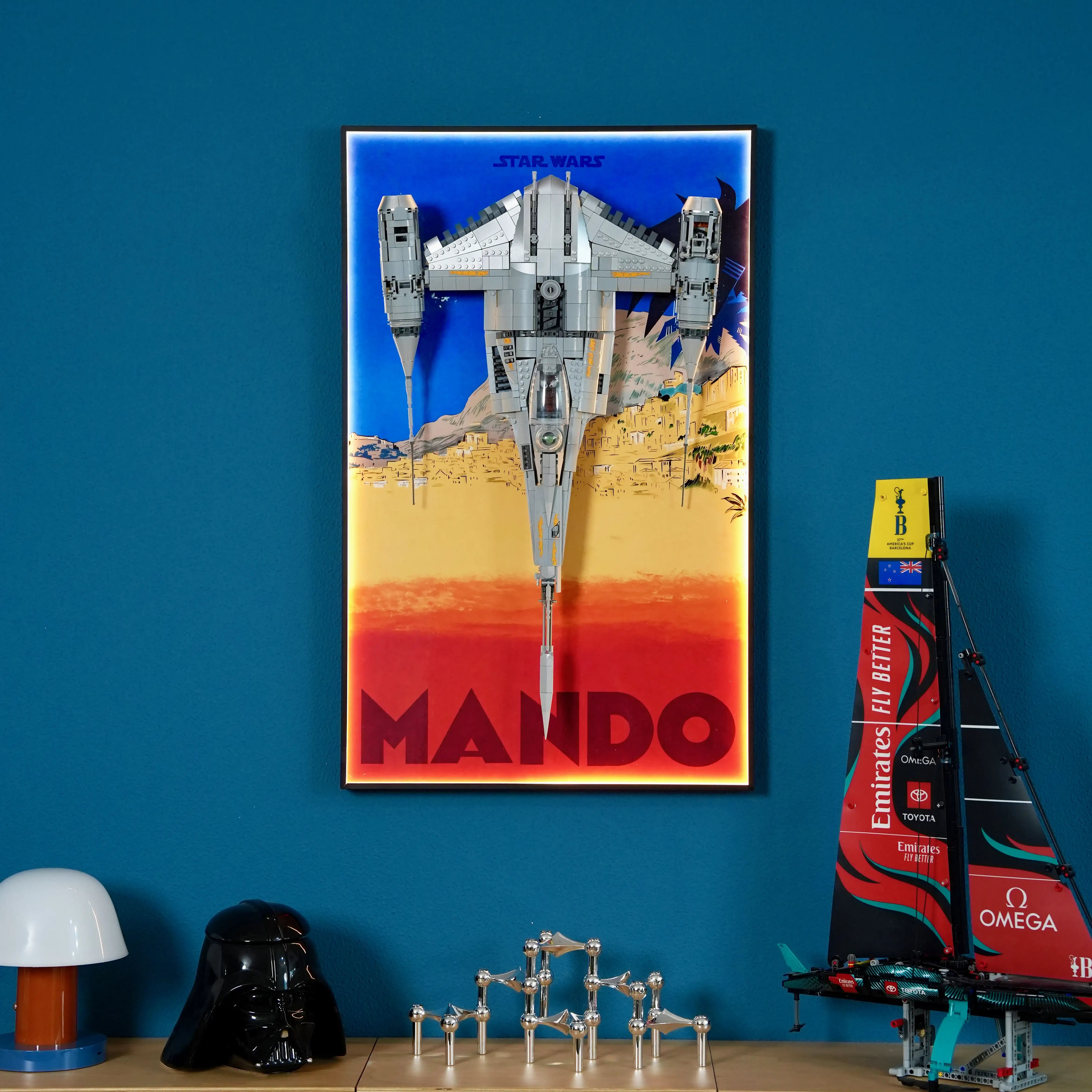 Wall Display frame for LEGO® STAR WARS™ 75442 The Mandalorian's N-1 Starfighter™