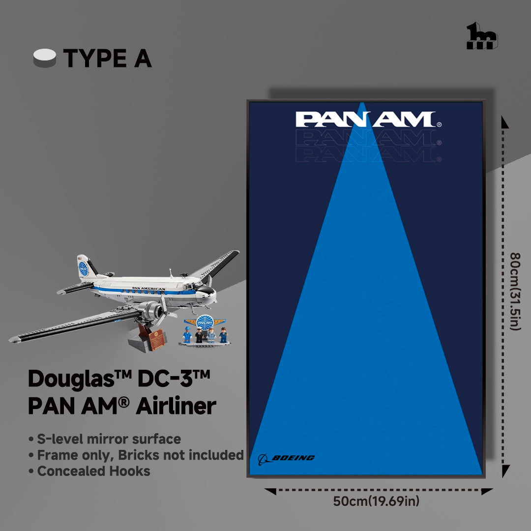 Wall Display Frames For LEGO® Icons 11378 Douglas™ DC-3™ PAN AM® Airliner