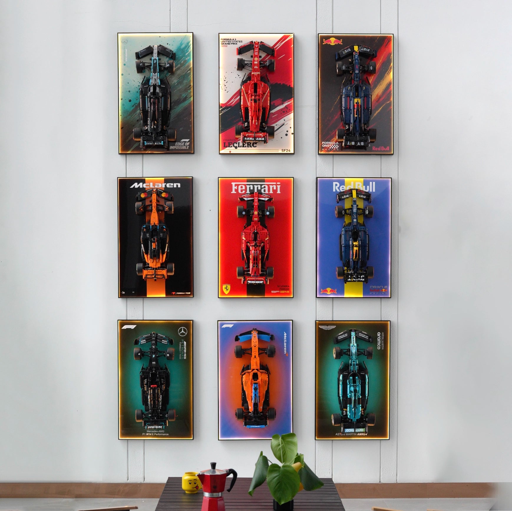 Wall Display Frame For LEGO® Technic™ F1 Series.