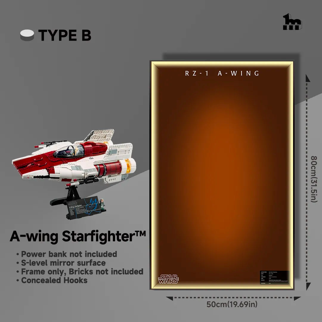 Wall Display frame for LEGO® STAR WARS™ 75275 A-wing Starfighter™