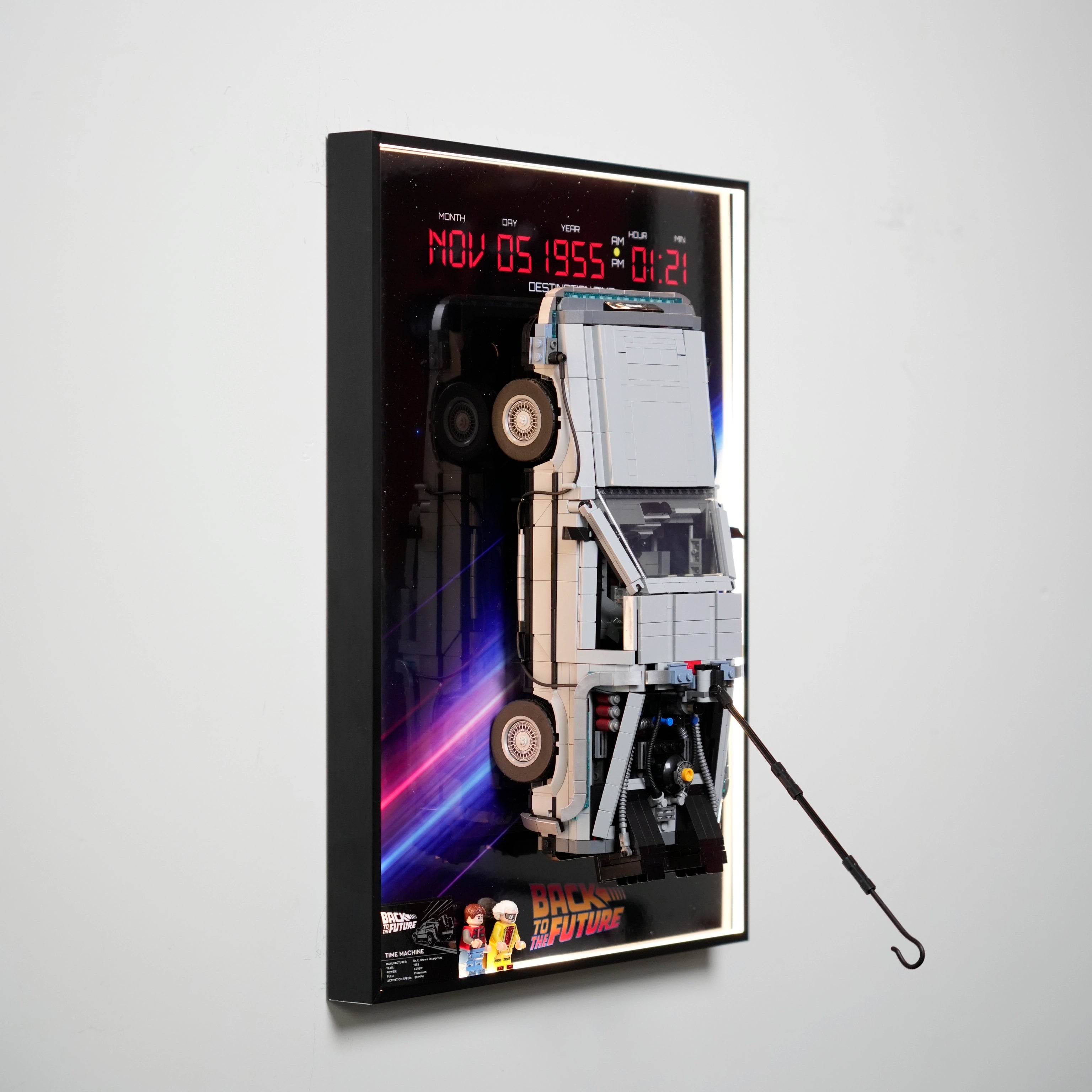 Wall Display frame for LEGO® ICONS™ 10300 Back to the Future Time Machine