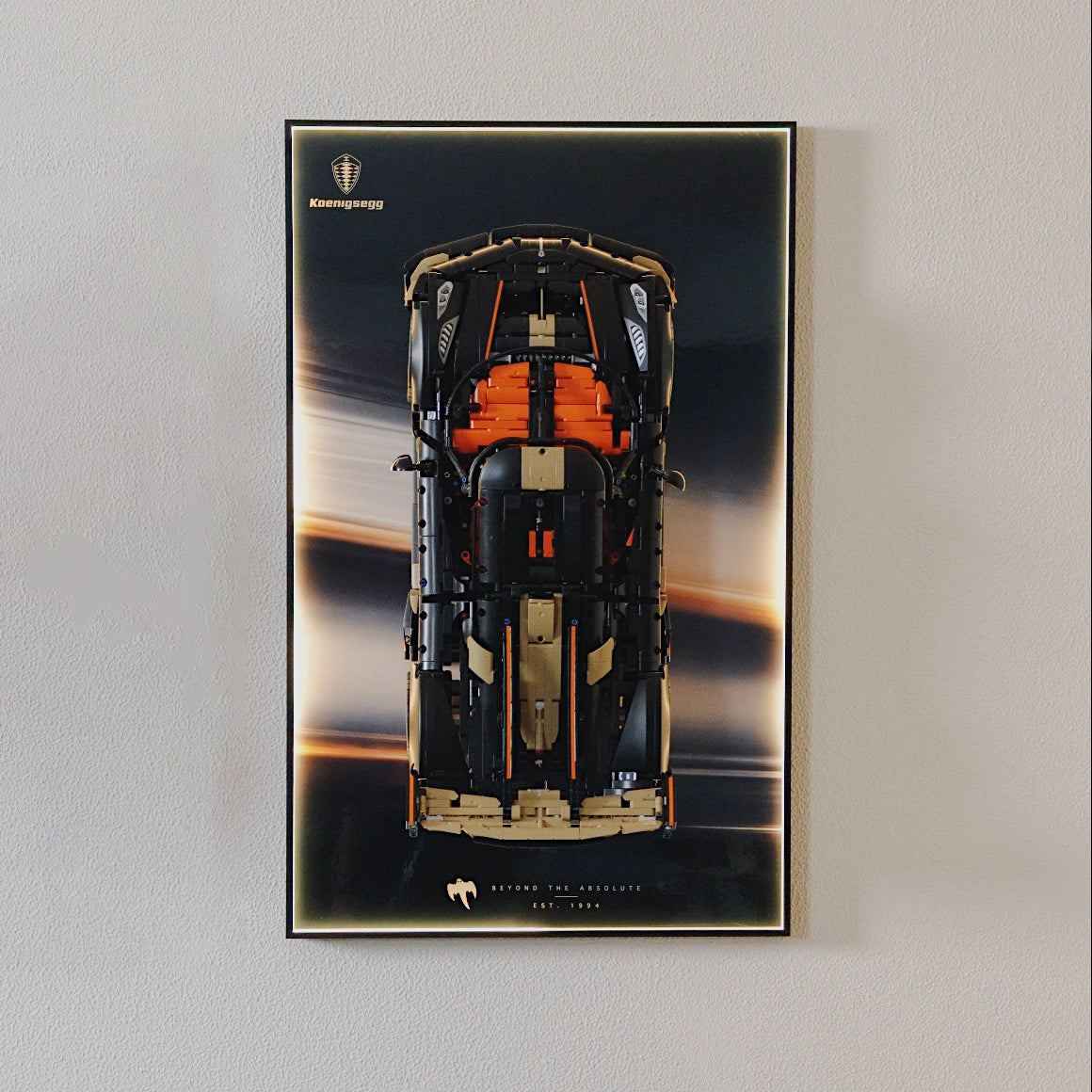 Wall Display Frame For Lego 42232 Technic Koenigsegg Sadair’s Spear