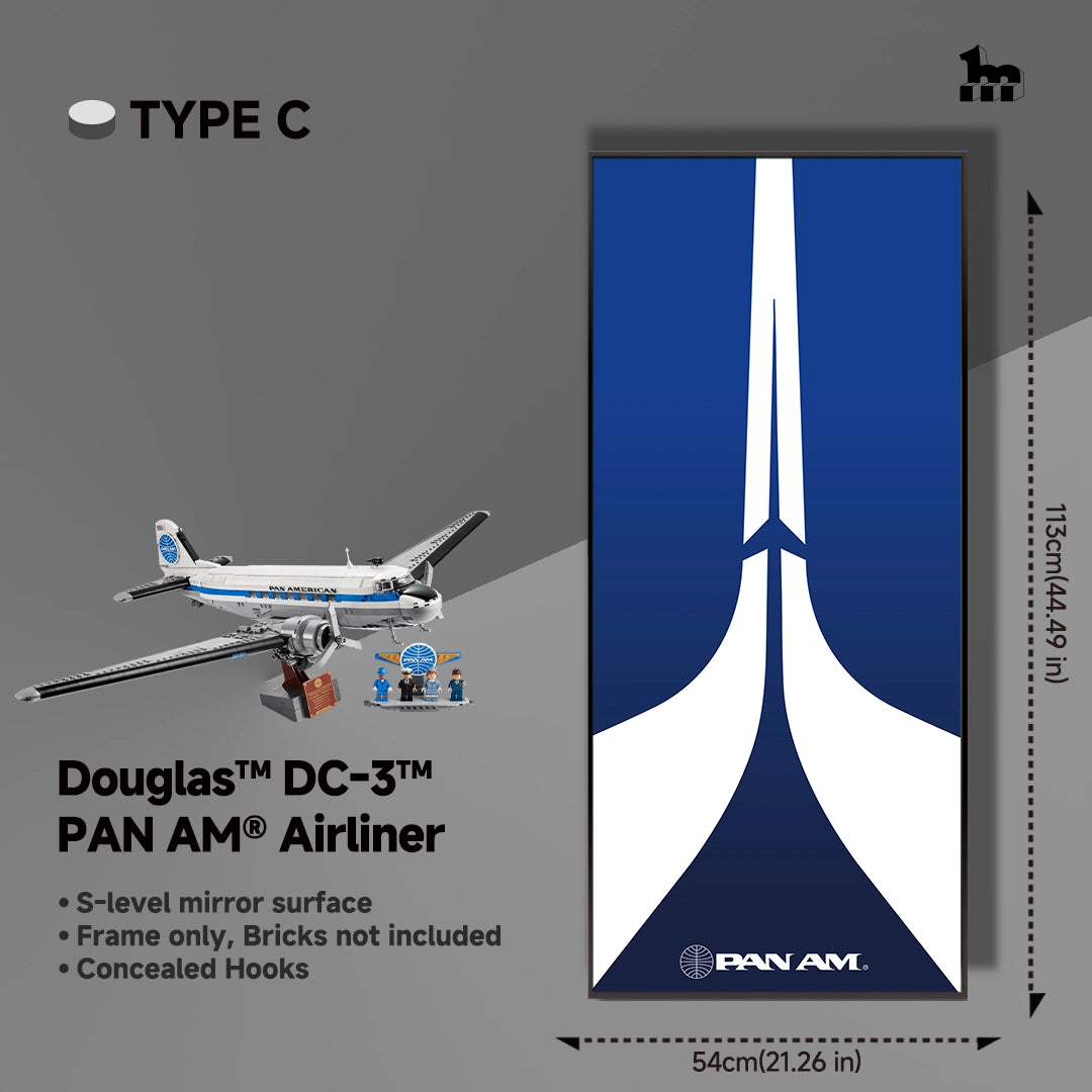 Wall Display Frames For LEGO® Icons 11378 Douglas™ DC-3™ PAN AM® Airliner