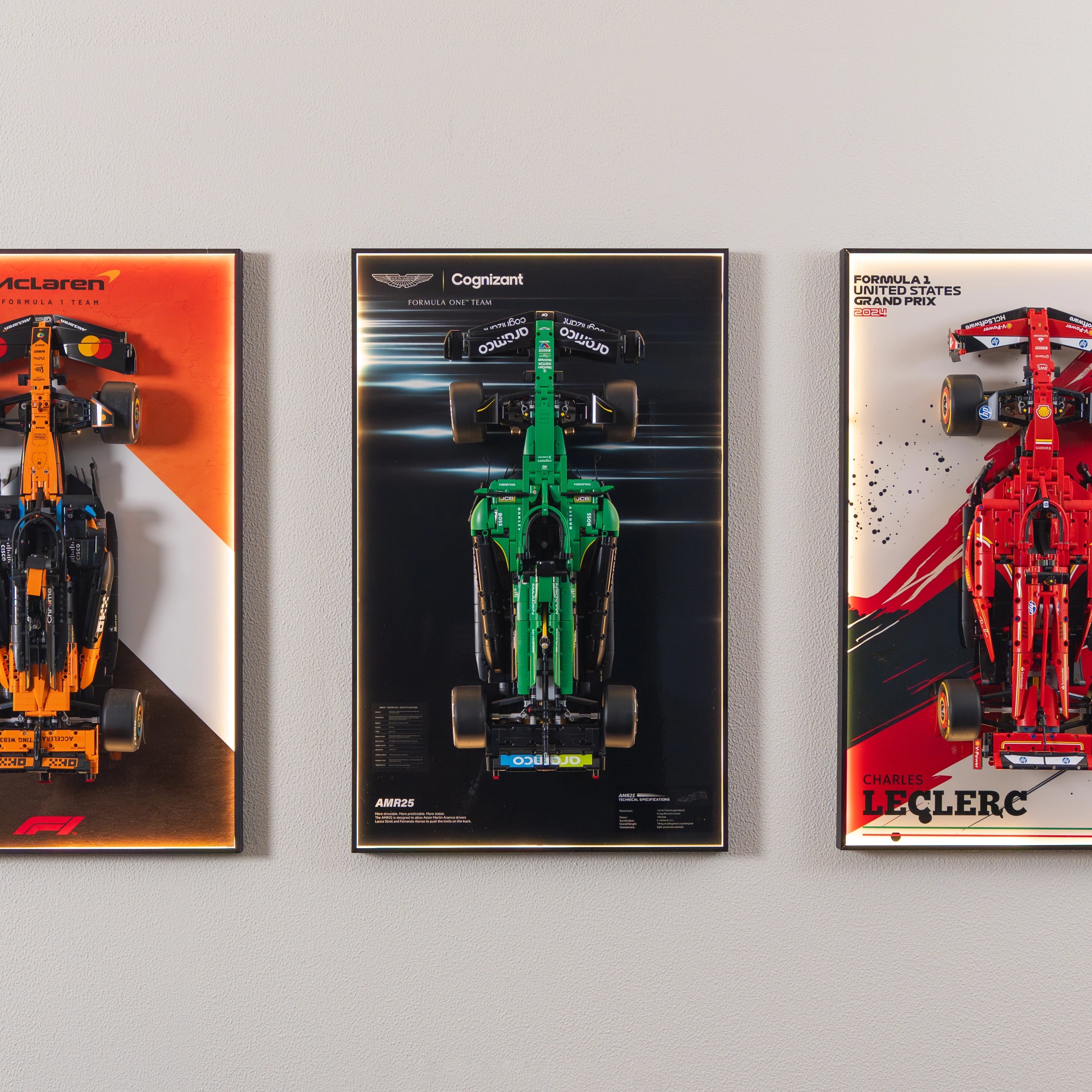 Wall Display Frame For LEGO Technic F1 42240 Aston Martin AMR25