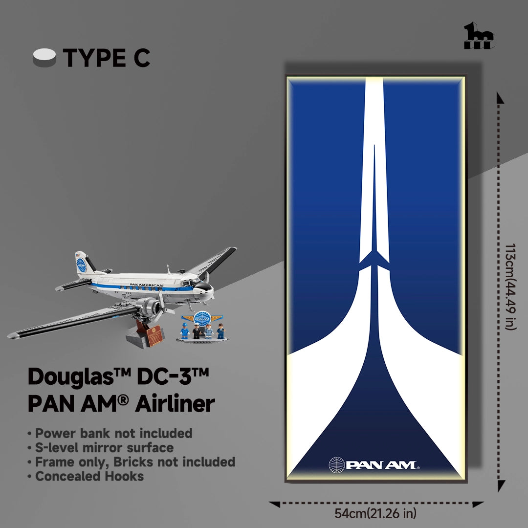 Wall Display Frames For LEGO® Icons 11378 Douglas™ DC-3™ PAN AM® Airliner