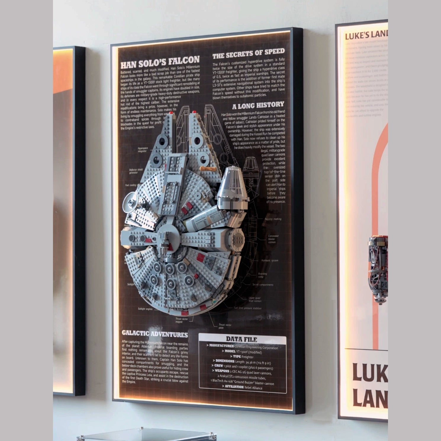 Wall Display frame for LEGO® STAR WARS™ 75257 Millennium Falcon™