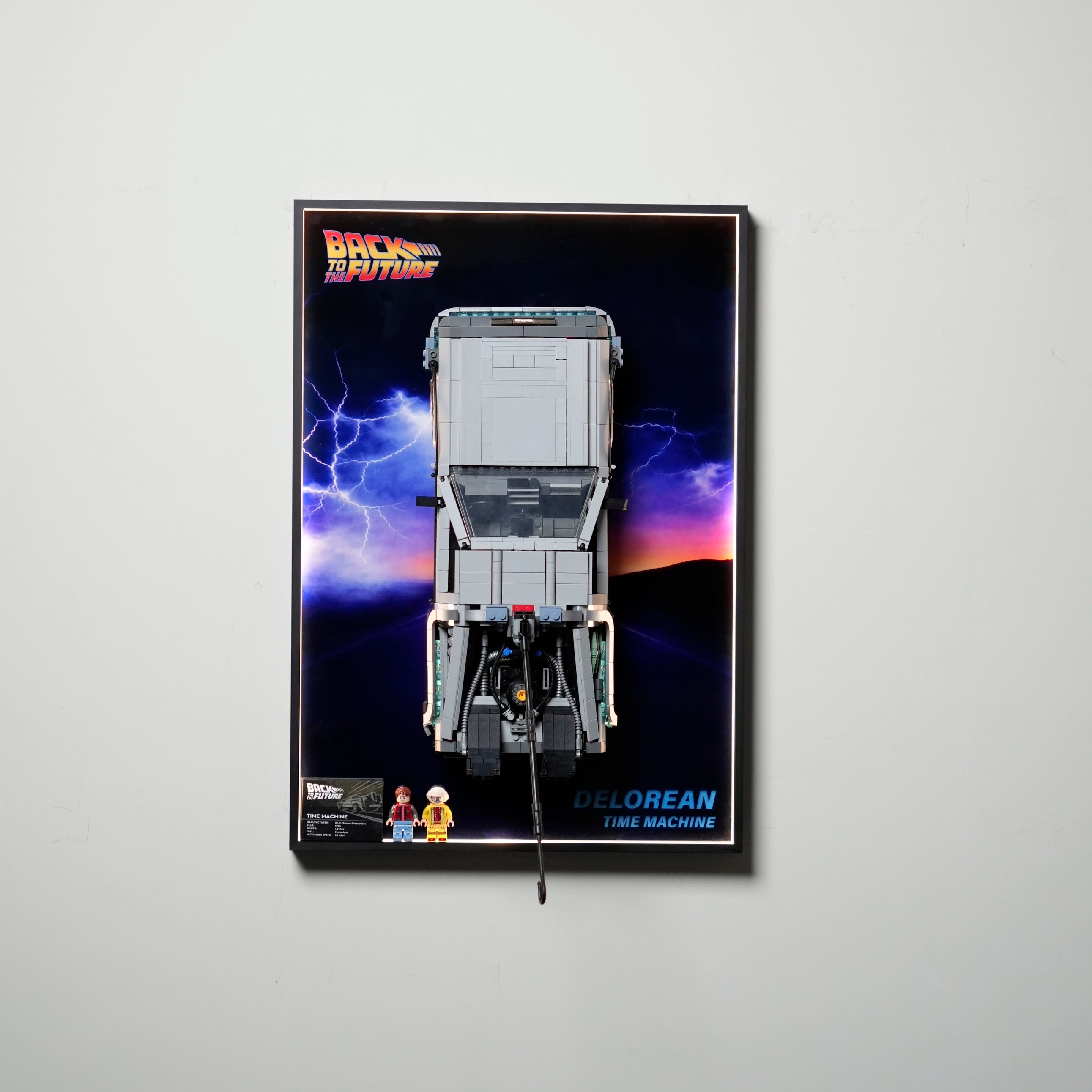 Wall Display frame for LEGO® ICONS™ 10300 Back to the Future Time Machine