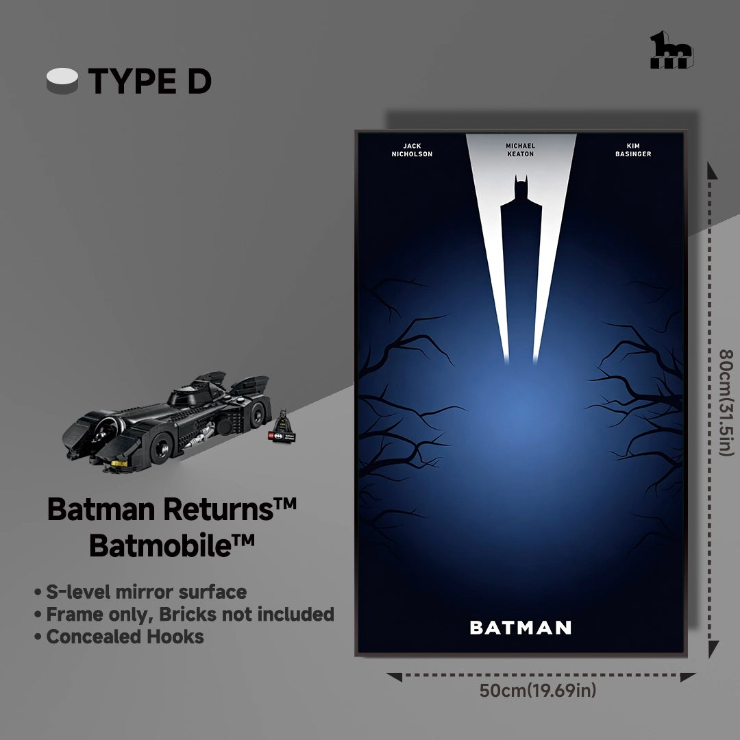 Cadre d’exposition mural pour le set LEGO Batman 76355 « Retour de la Batmobile »
