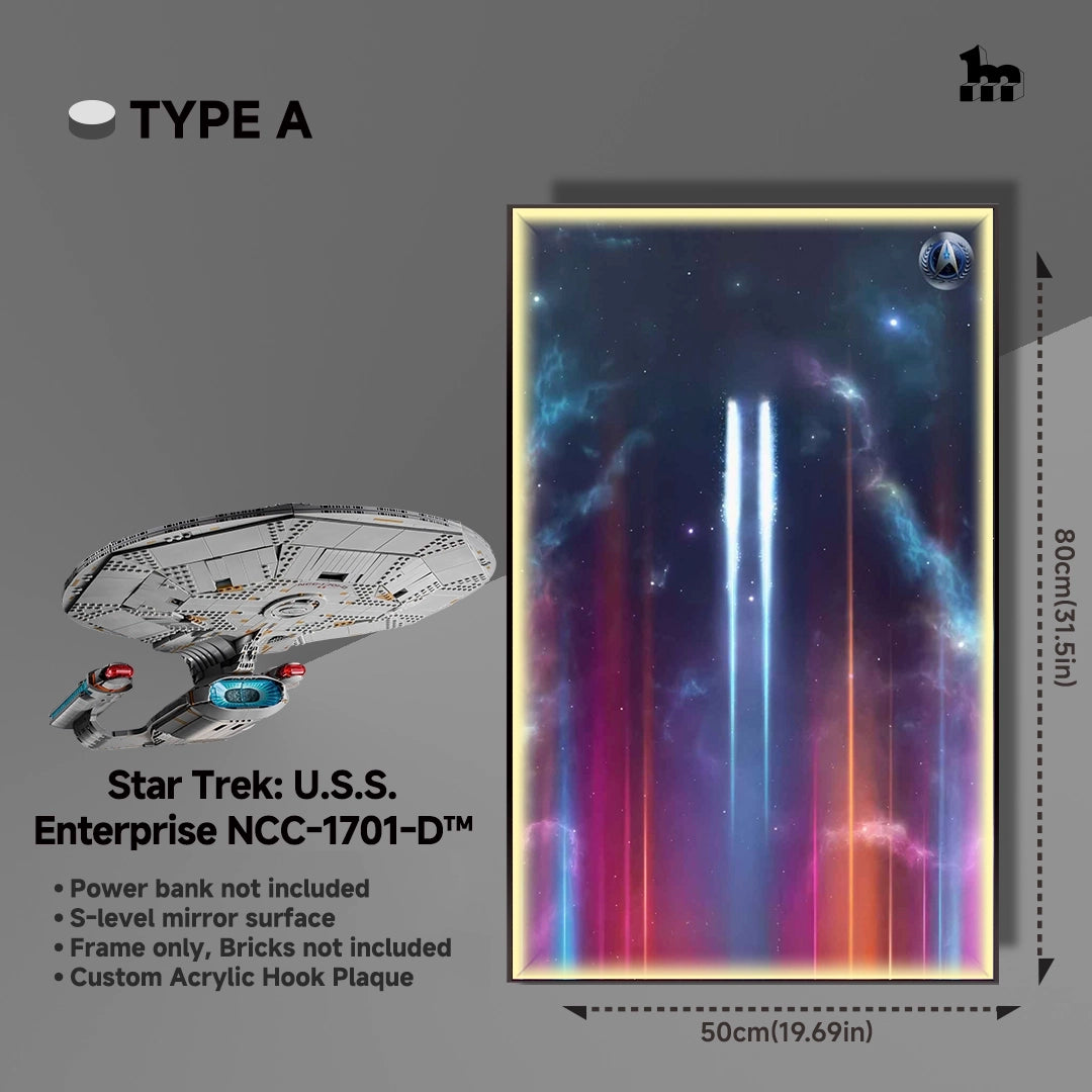Acrylic Wall Mount Display frame for LEGO® ICONS 10356 Star Trek: U.S.S. Enterprise NCC-1701-D™