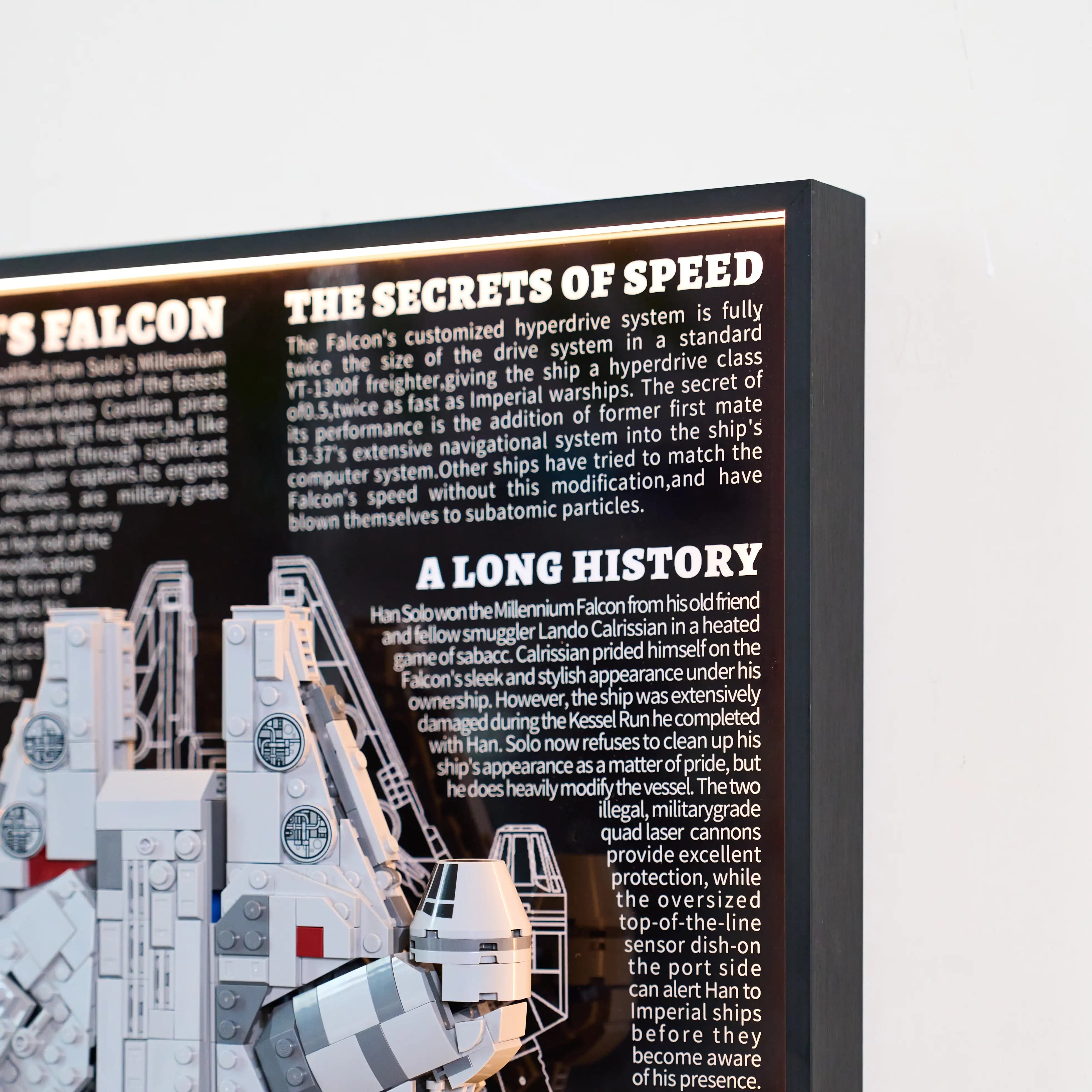 Wall Display frame for LEGO® Star Wars™ 75375 Millennium Falcon™