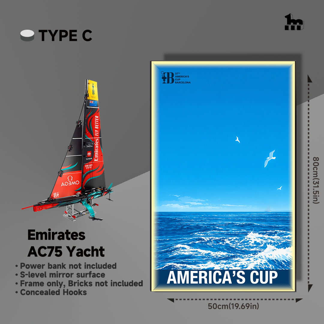 Display frame for LEGO® TECHNIC™ Emirates AC75 Yacht 42174