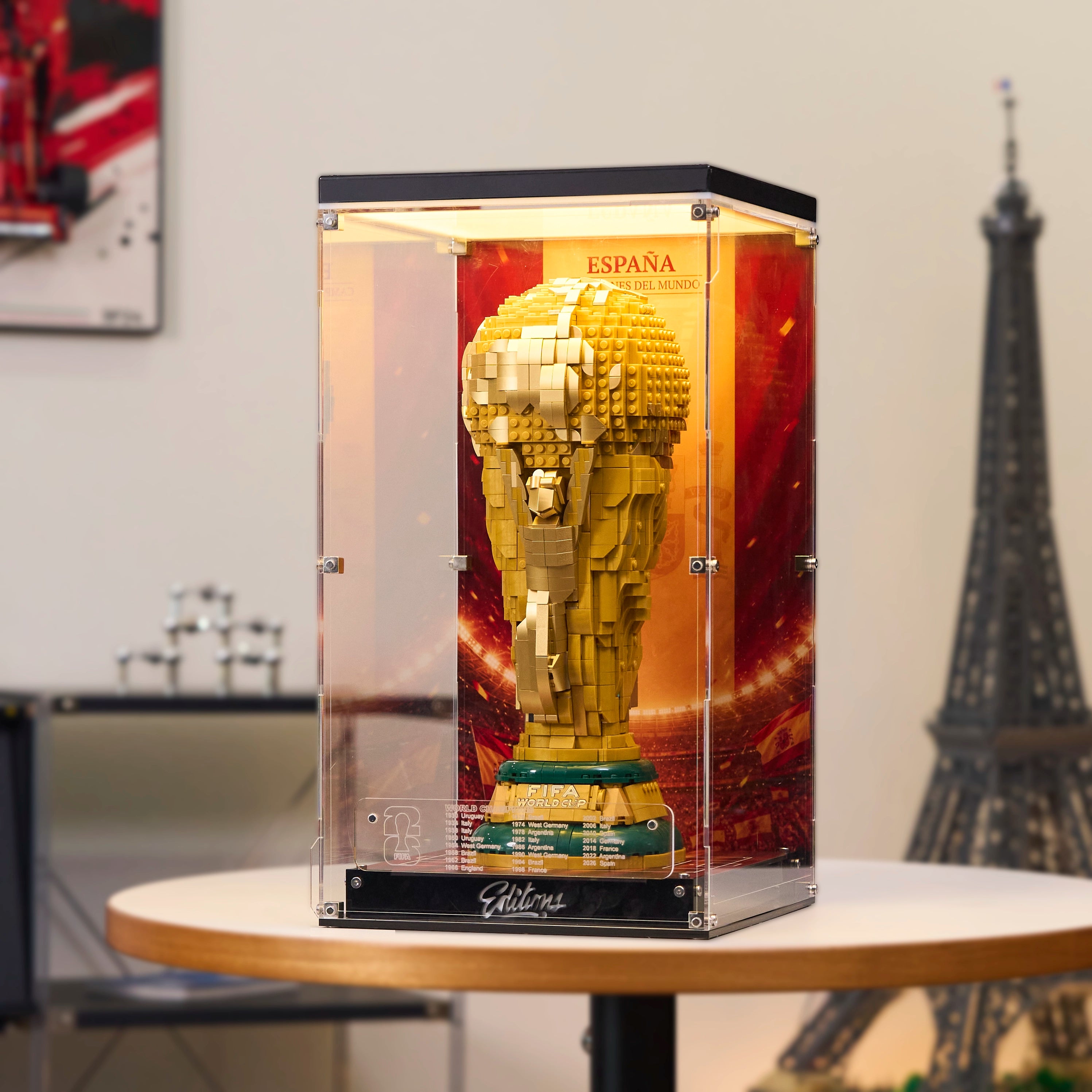 【PREMIUM】 Light Up Display Case For LEGO 2026 FIFA World Cup™ Official Trophy - Champions Edition