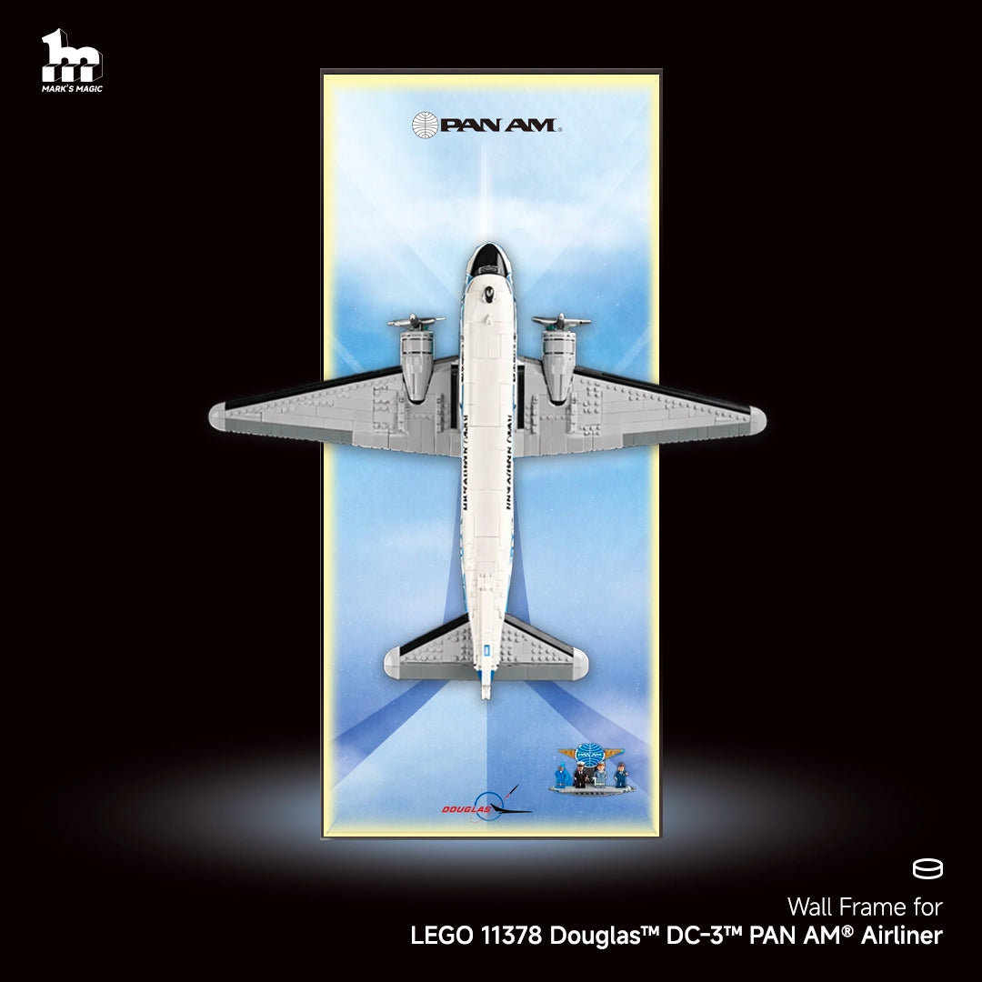 Wall Display Frames For LEGO® Icons 11378 Douglas™ DC-3™ PAN AM® Airliner