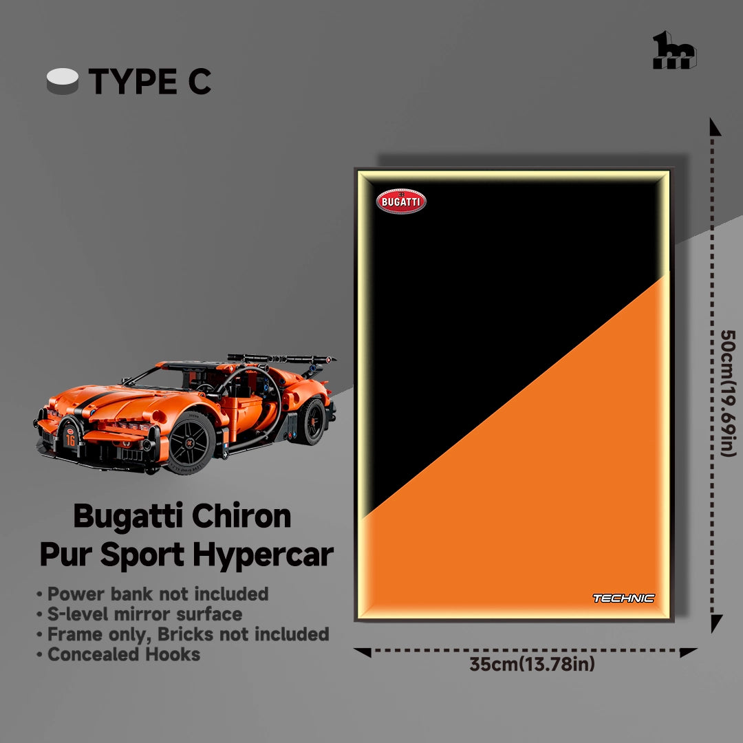 Wall Display frame for LEGO® mid-size Technic™ car