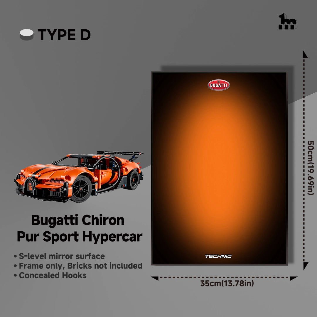 Wall Display frame for LEGO® mid-size Technic™ car