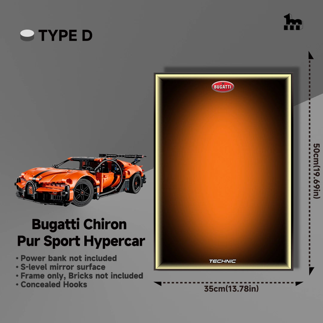 Wall Display frame for LEGO® mid-size Technic™ car