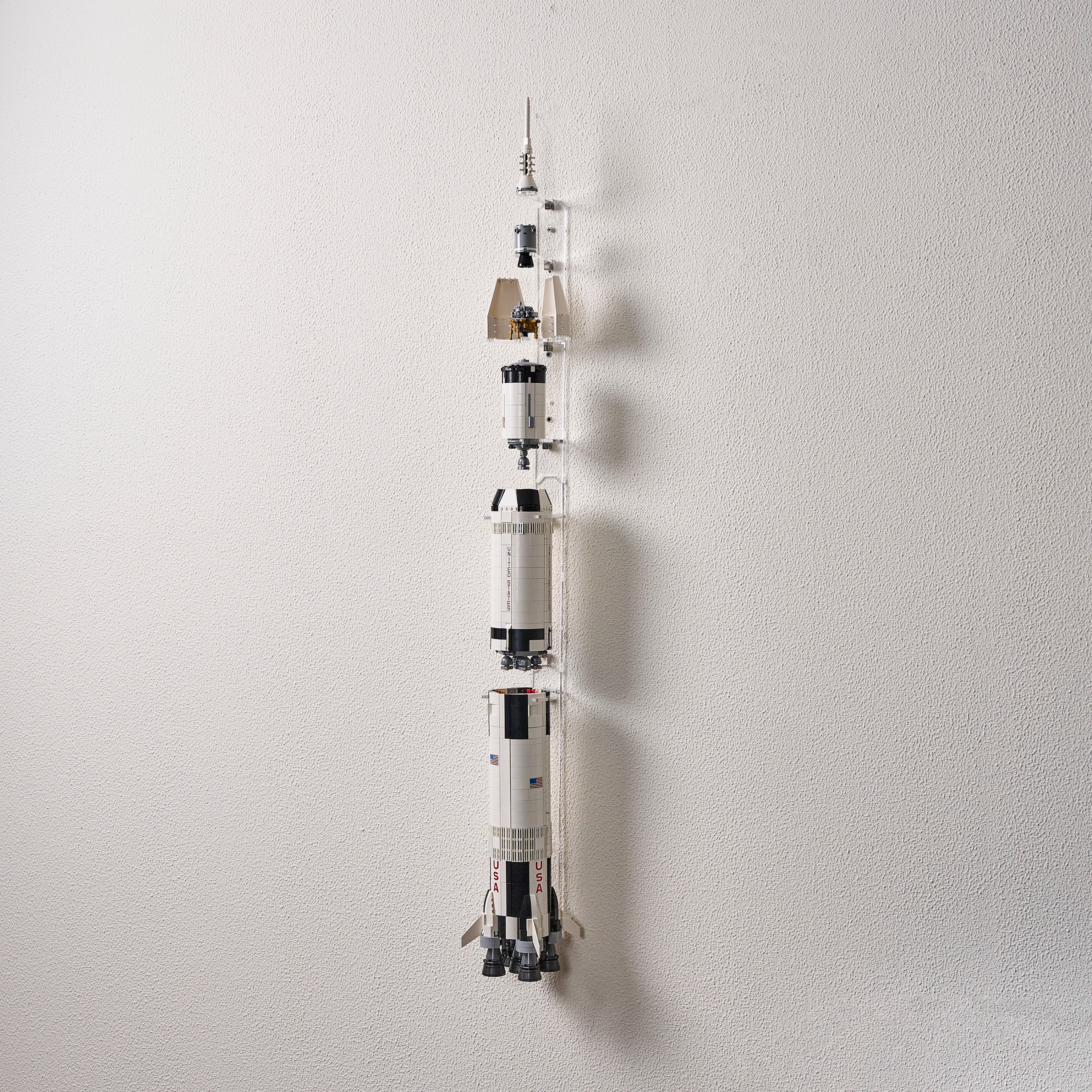 Wall Display For LEGO® Ideas 92176 NASA Apollo Saturn V - Separated Stages