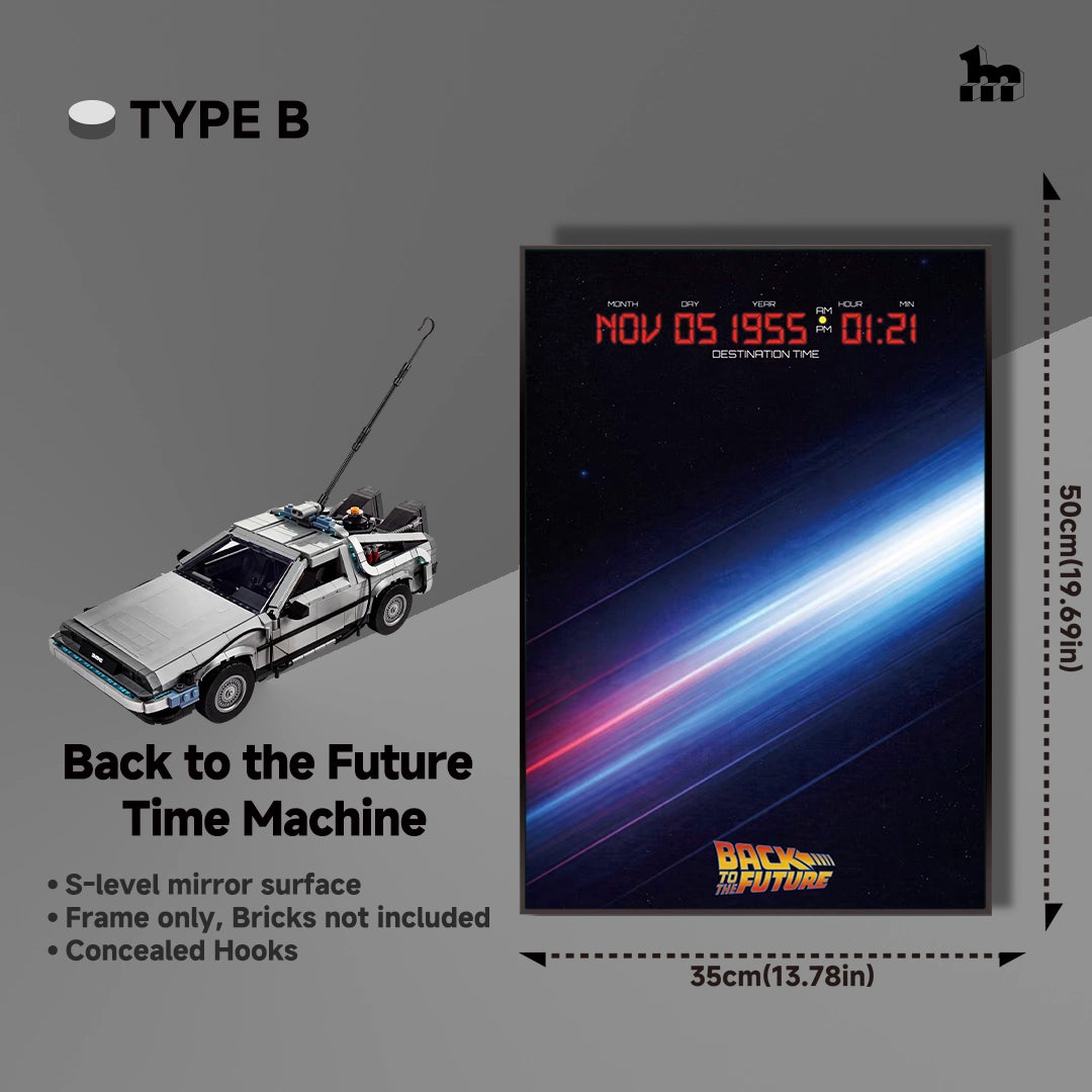 Wall Display frame for LEGO® ICONS™ 10300 Back to the Future Time Machine