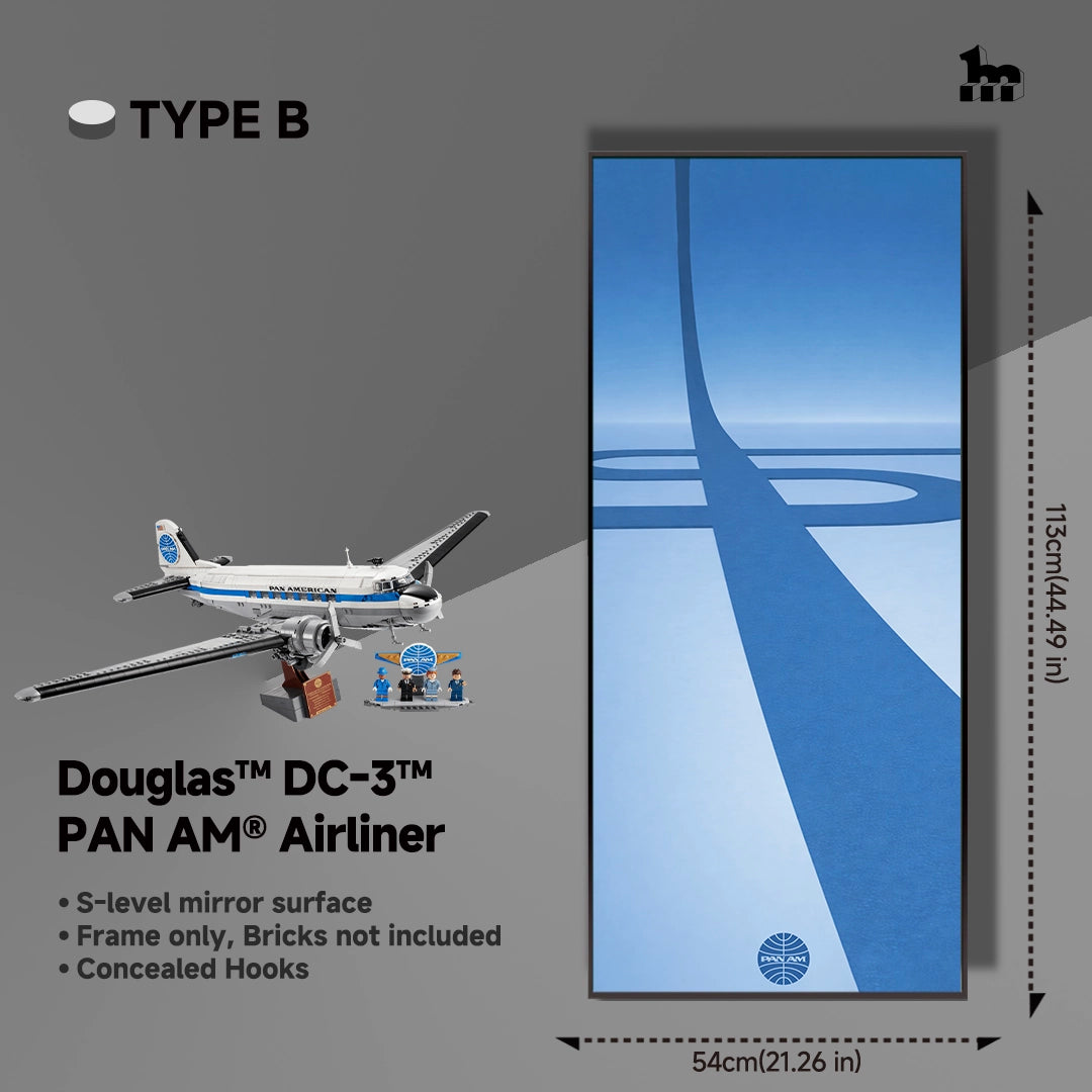 Wall Display Frames For LEGO® Icons 11378 Douglas™ DC-3™ PAN AM® Airliner