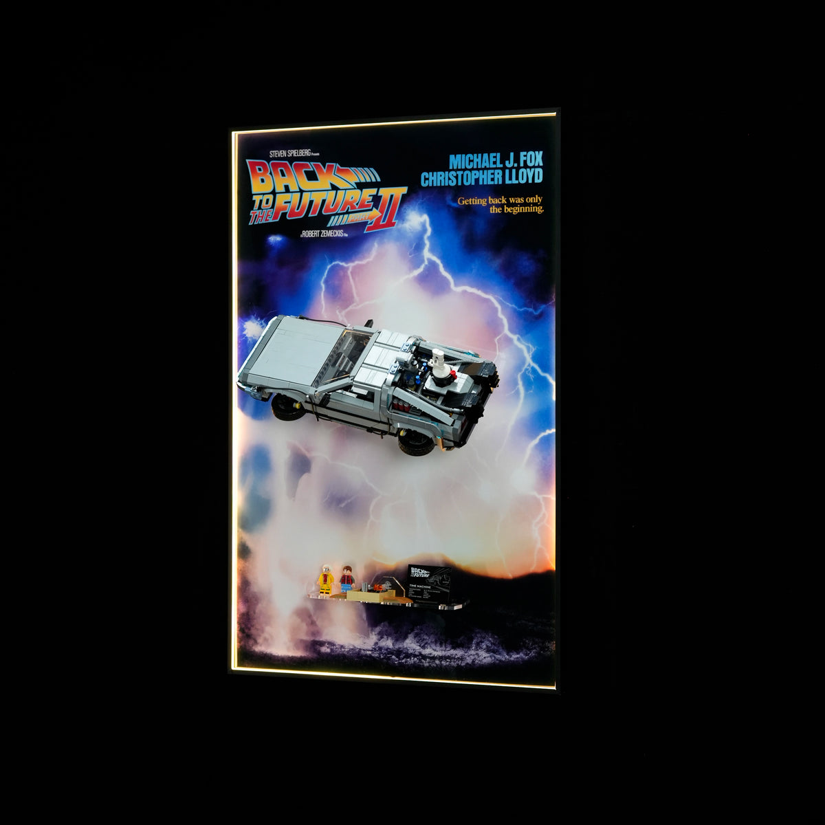 Cadre d'exposition mural pour LEGO® ICONS™ 10300 Retour vers le futur Time Machine
