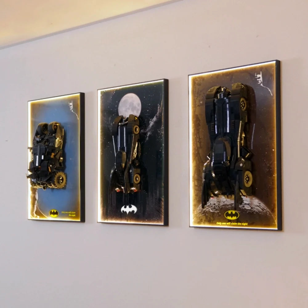 Cadre d’exposition mural pour le set LEGO Batman 76355 « Retour de la Batmobile »