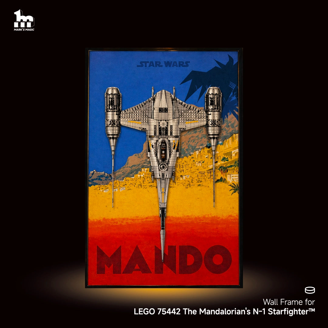 Wall Display frame for LEGO® STAR WARS™ 75442 The Mandalorian's N-1 Starfighter™
