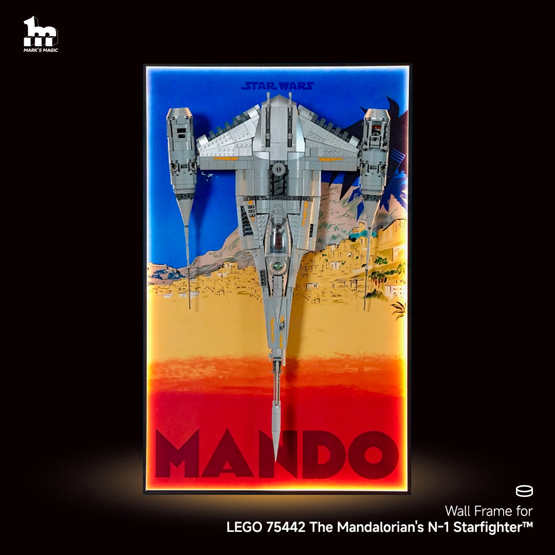 Wall Display frame for LEGO® STAR WARS™ 75442 The Mandalorian's N-1 Starfighter™