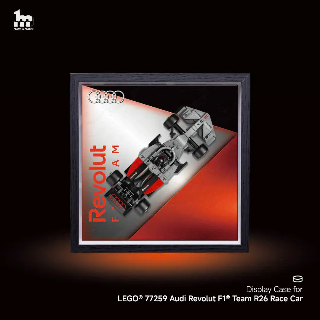 Display case for LEGO® Speed Champions 77259 Audi Revolut F1® Team R26 Race Car