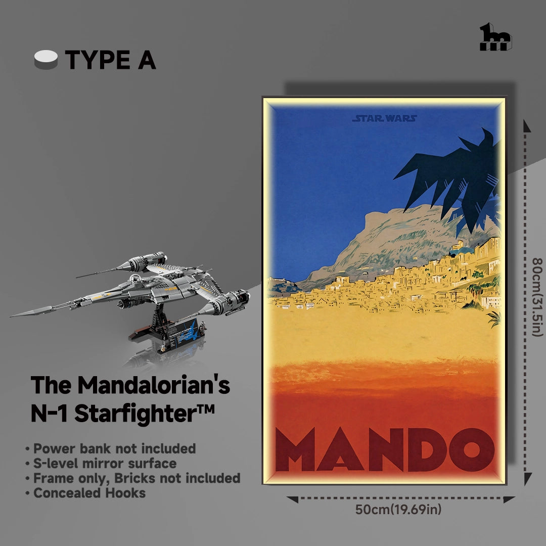 Wall Display frame for LEGO® STAR WARS™ 75442 The Mandalorian's N-1 Starfighter™
