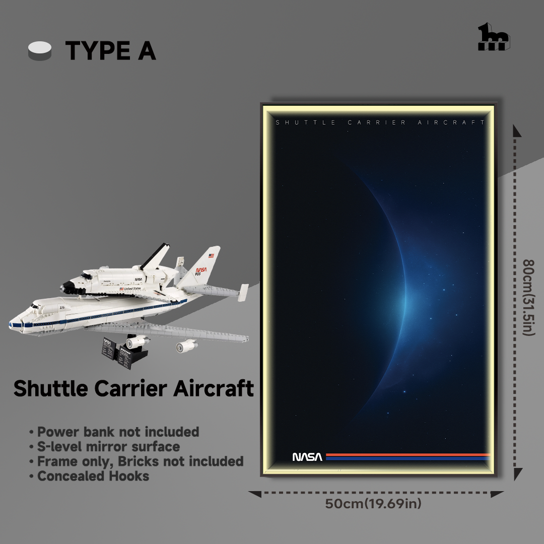 Wall Display light Frame for LEGO® ICONS 10360 Shuttle Carrier Aircraft TYPE A