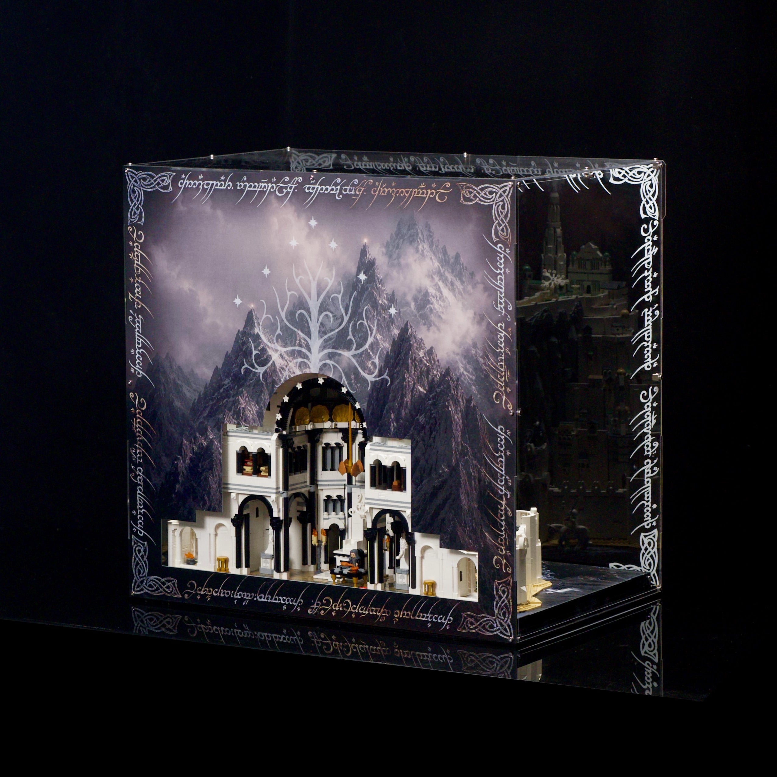 【PREMIUM】 Double-Sided Display Acrylic Case For LEGO ICONS 11377 Lord of the Rings Minas Tirith