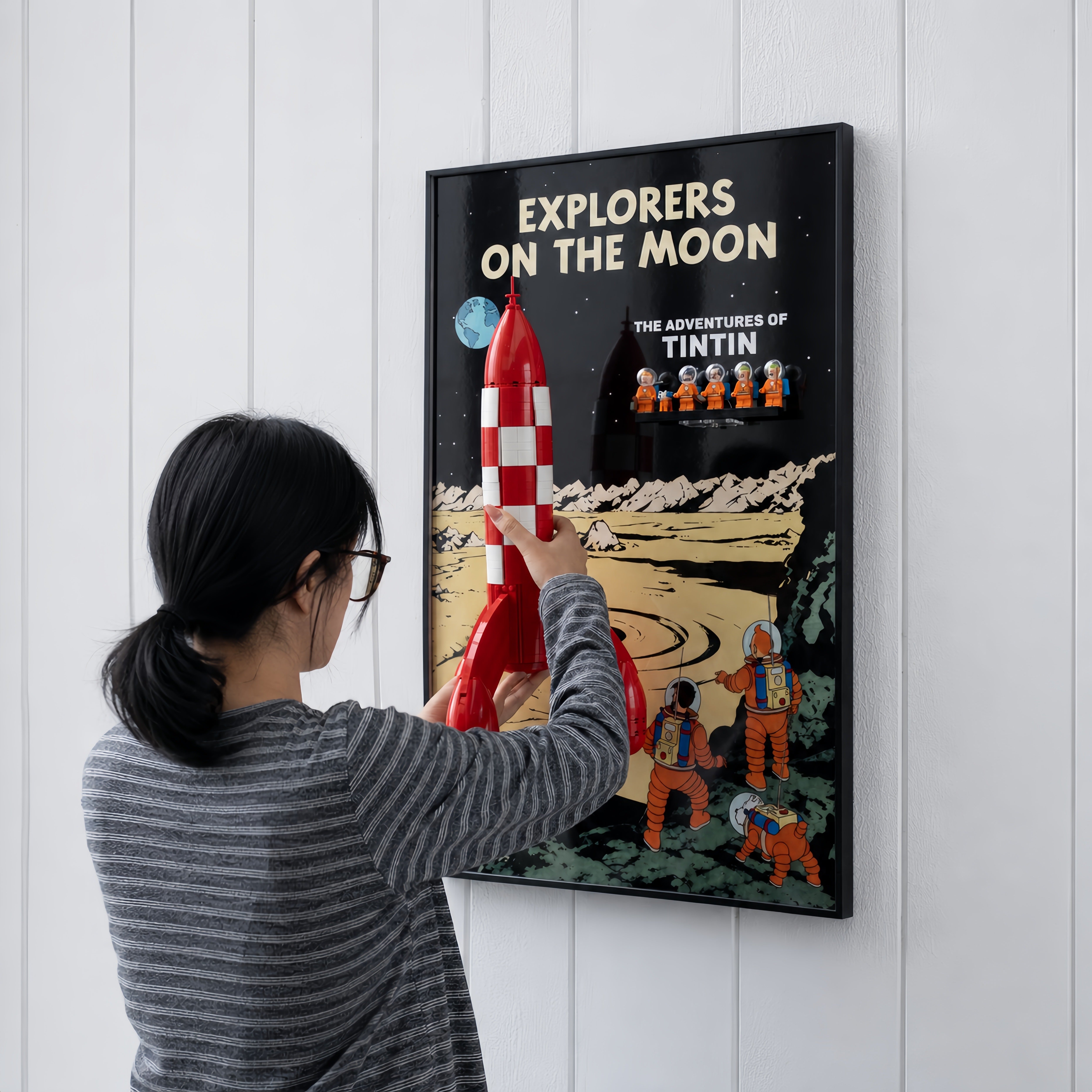 Wall Display Frames For LEGO® Ideas 21367 Tintin® Moon Rocket