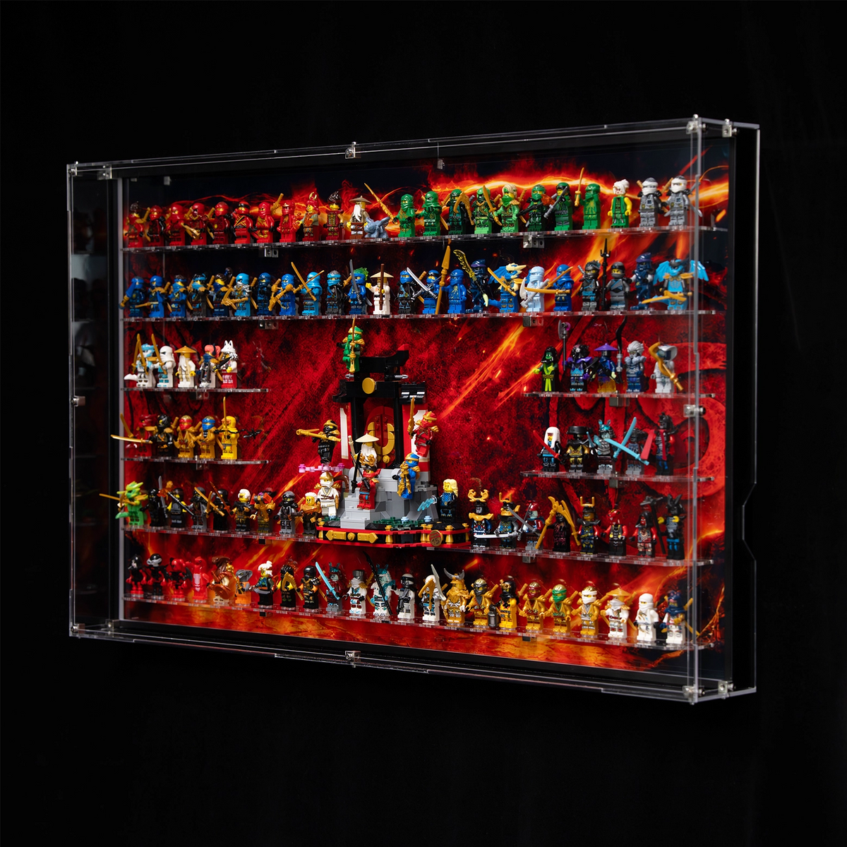 【PREMIUM AVEC ÉCLAIRAGE】 Vitrine murale anti-poussière pour logo LEGO et 112 figurines