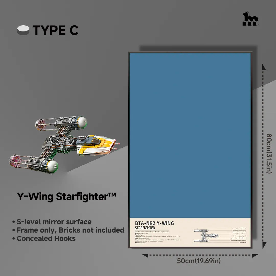 Wall Display Frame for LEGO® Star Wars 75181 Y-Wing Starfighter™