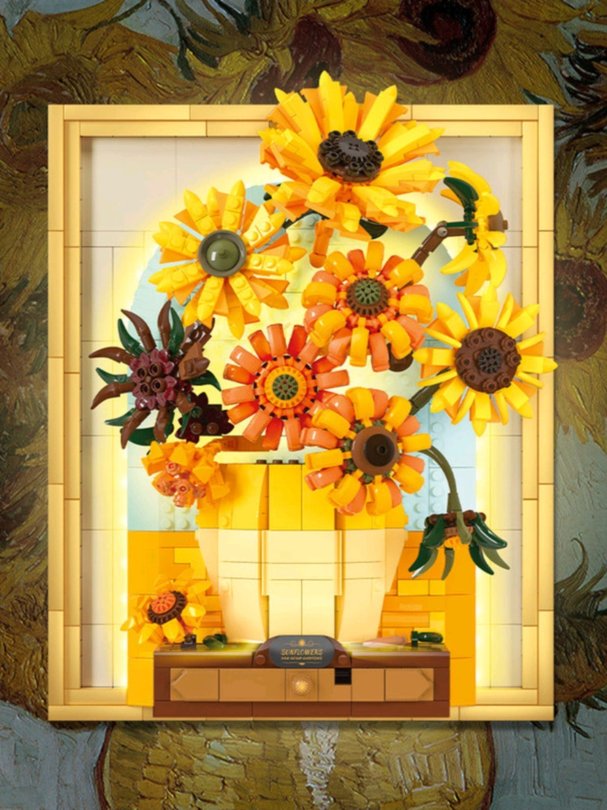 Crafting Sunflowers: A Tribute to Van Gogh's Blooming Legacy in Building Blocks