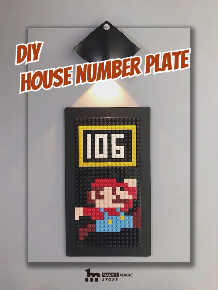 Creative DIY Building Blocks House Number Plate