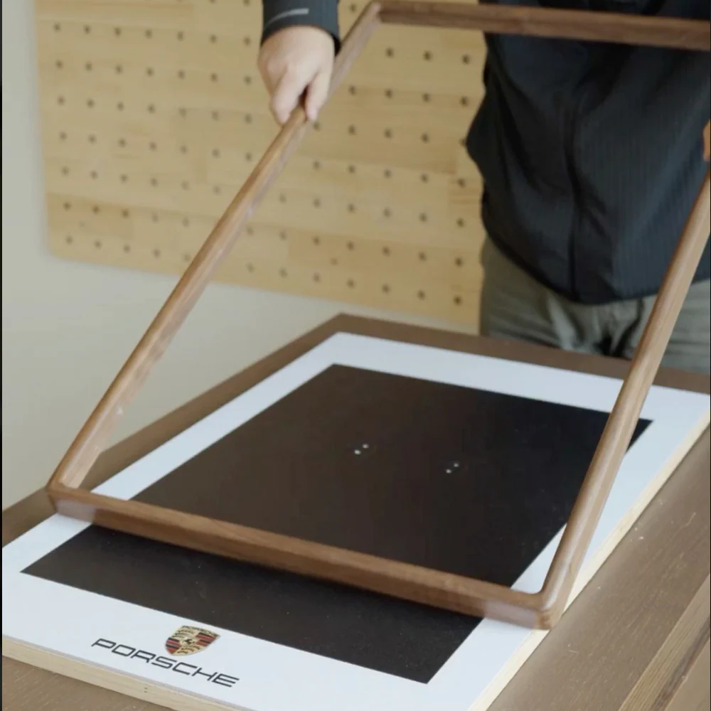 Premium LEGO® Technic™ Display Frame Handcrafted Black Walnut Wood.