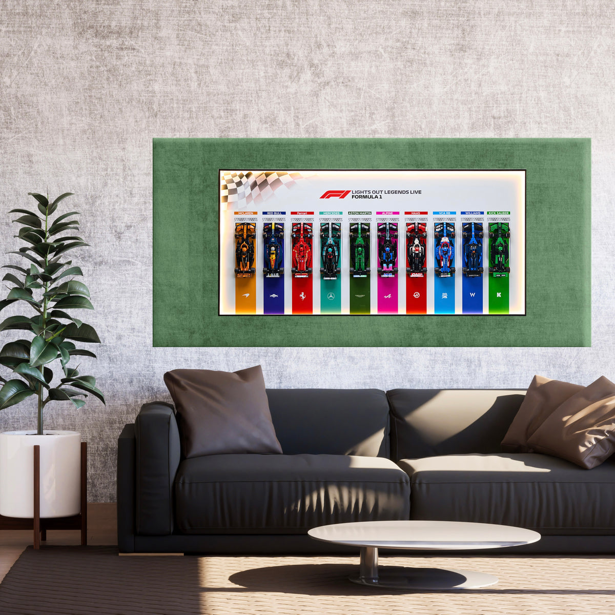 Wall Display Frame for LEGO® F1® Speed Champions F1 Cars Plus