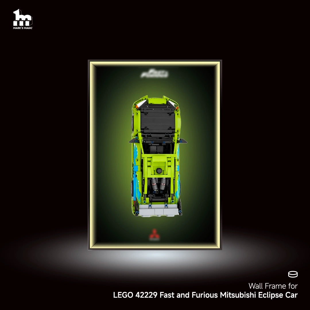 Wall Display Frame For Lego Technic 42229 Fast and Furious Mitsubishi Eclipse Car