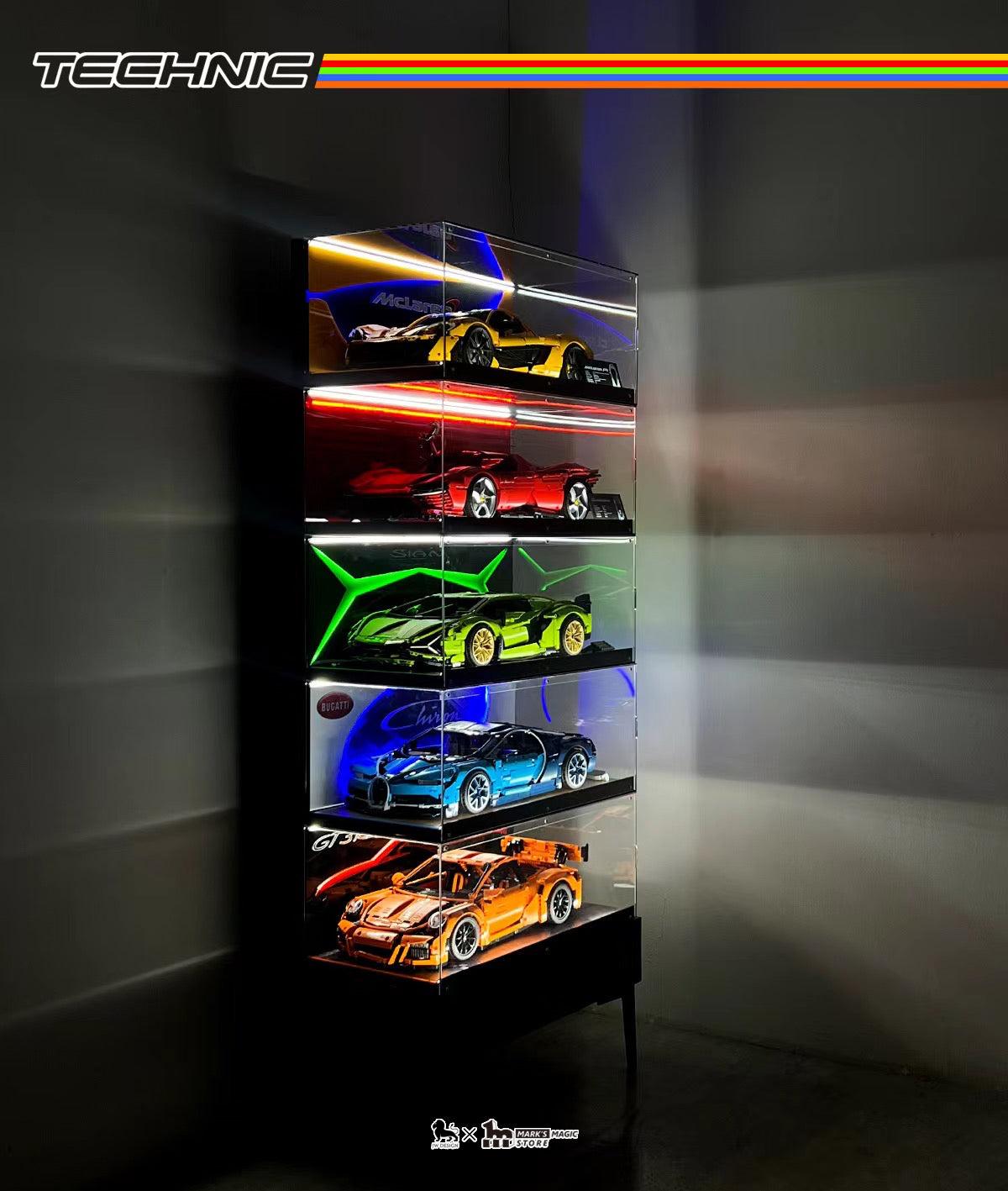 【Premium】LEGO® Technic 1:8 Scale Supercar Acrylic Display Cabinet