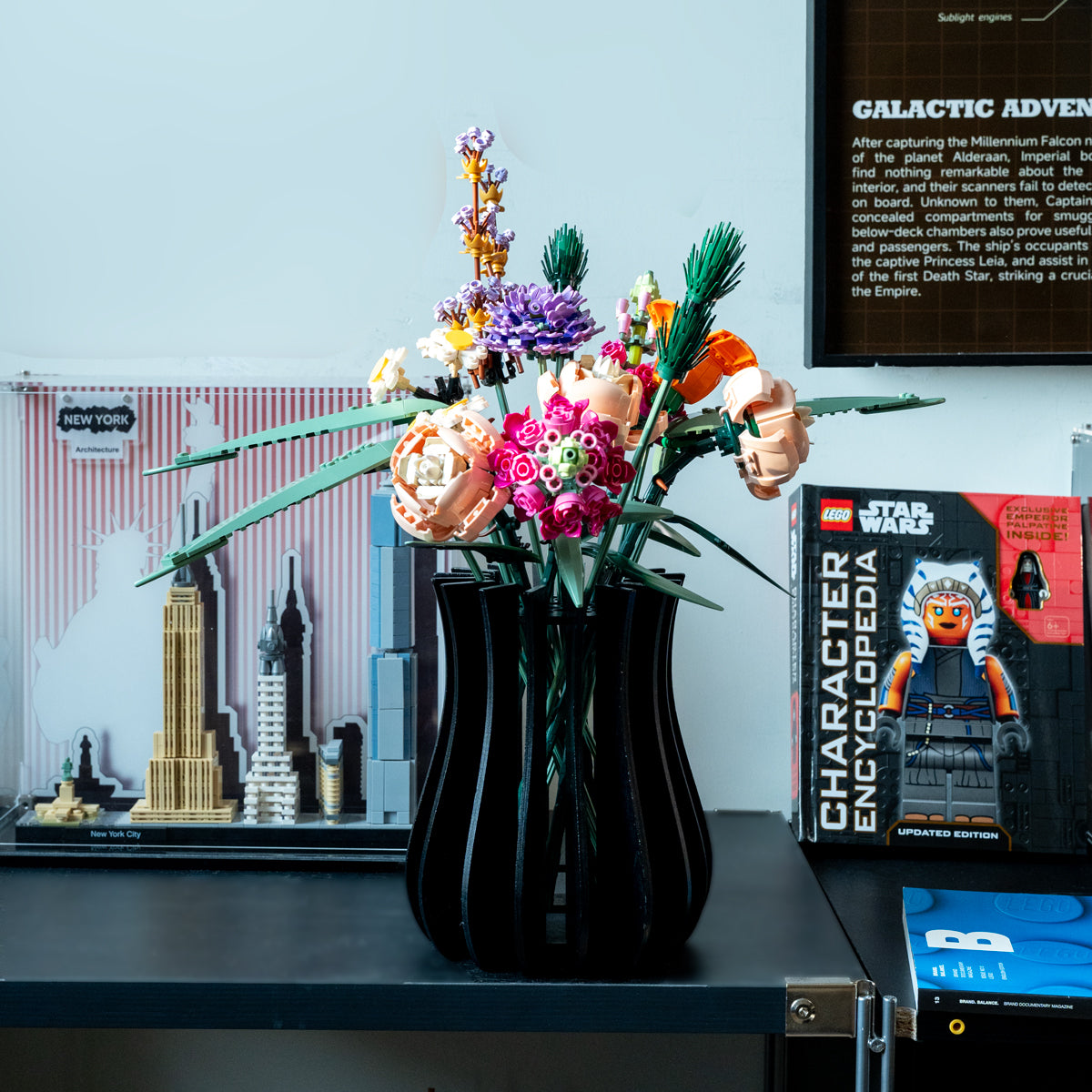 DISPLAY WOOD PUZZLE VASE FOR LEGO® FLOWERS