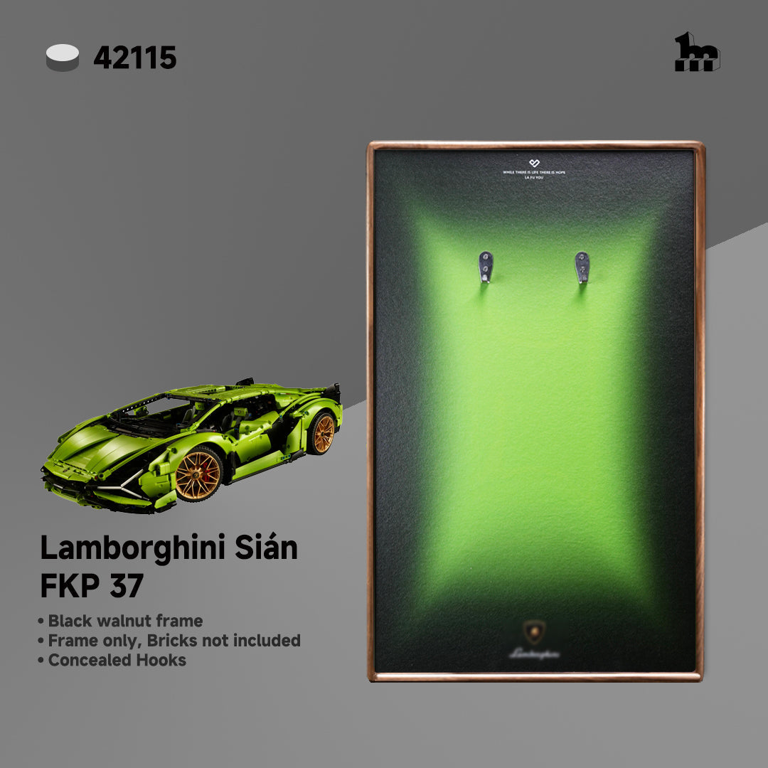 Premium LEGO® Technic™ Display Frame Handcrafted Black Walnut Wood.